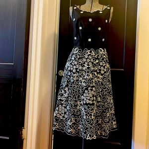Anthropologie silk fit and flare dress